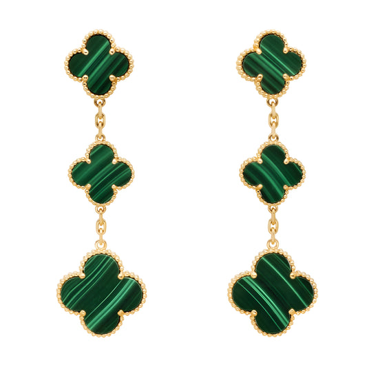CLOVER DELUXE EARRINGS | GREEN