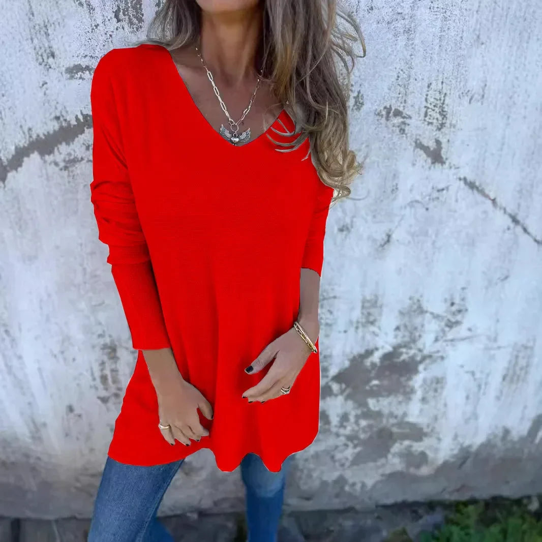 Leona™ | Relaxed V-Neck Knit Tunic